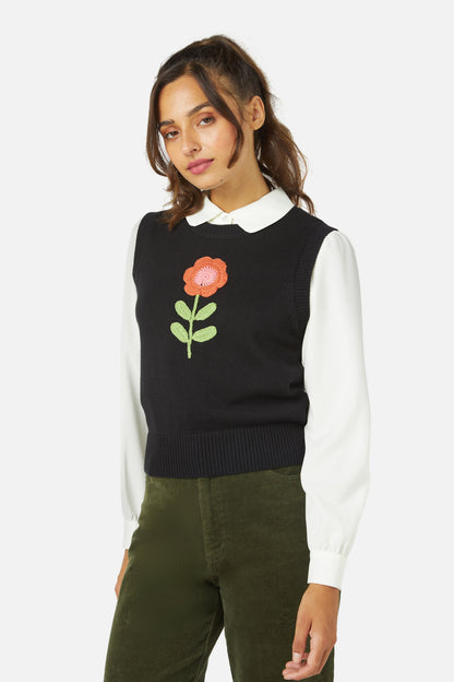 Princess Highway - Belle Emb Knit Vest - black