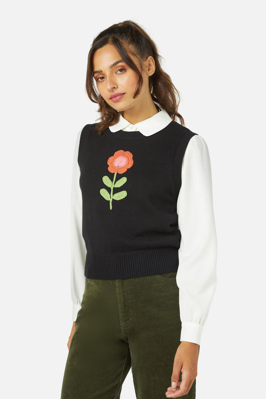 Princess Highway - Belle Emb Knit Vest - black