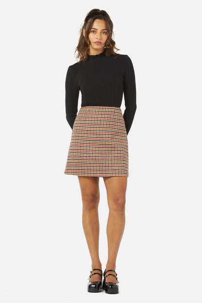 Princess Highway - Bennett Skirt - tan-check