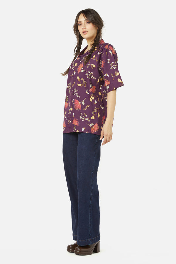 Princess Highway - NZ Flora Shirt - plum