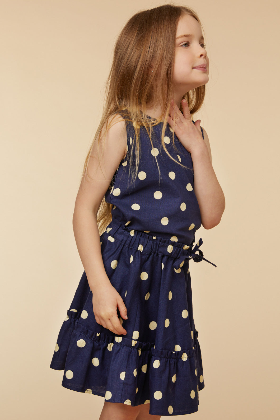 Princess Highway Kids - Primrose Spot Twirly Skirt - navy