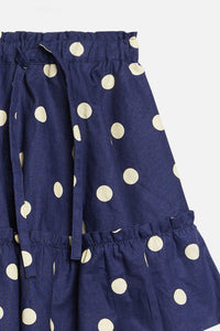 Princess Highway Kids - Primrose Spot Twirly Skirt - navy