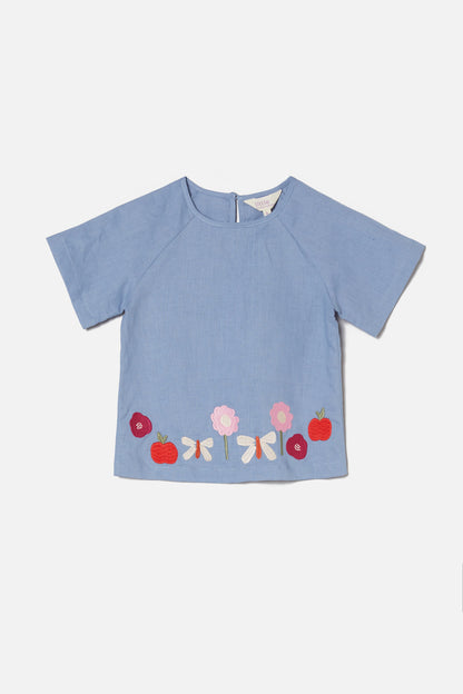Princess Highway Kids - All Sorts Garden Emb Top - blue