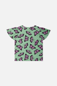Princess Highway Kids - Flutter Kids Frill Tee - green