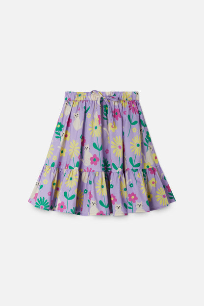 Princess Highway Kids - Cat Flower Kids Skirt - lilac