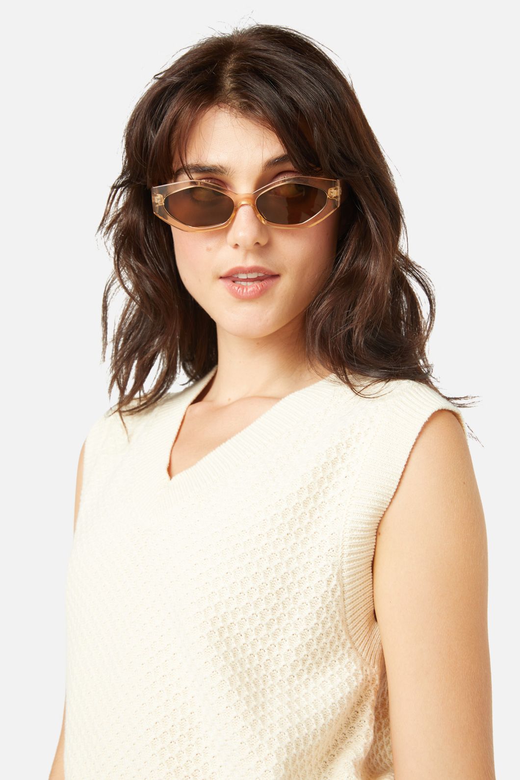 Princess Highway - Edgy Small Cat Sunglasses - champagne