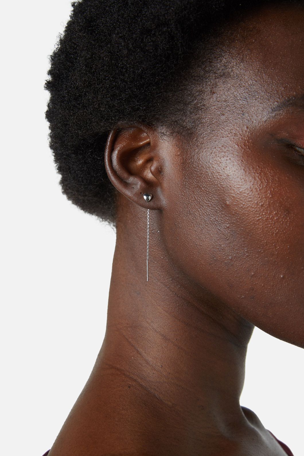 Princess Highway - Heart Thread Through Earrings - silver