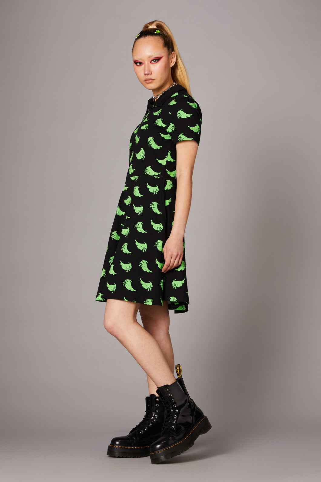 Dangerfield Green Ghost Collar Dress