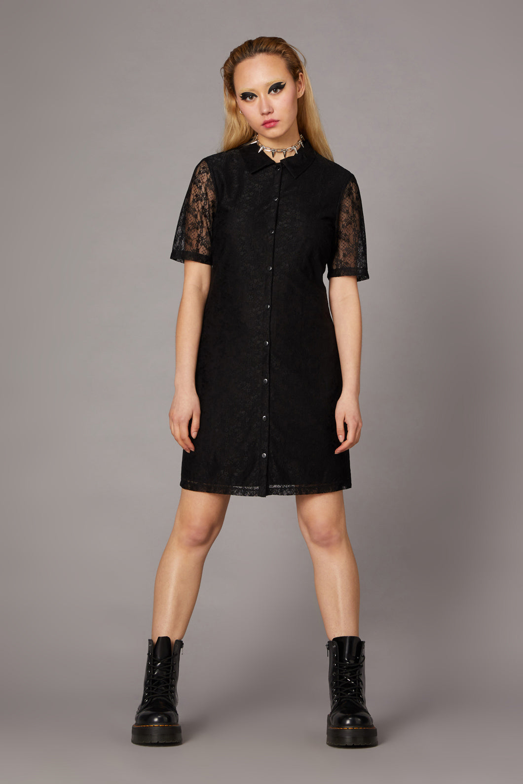 Black lace goth outlet dress