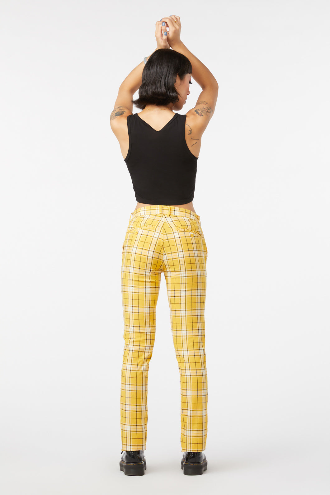 Yellow gingham trousers