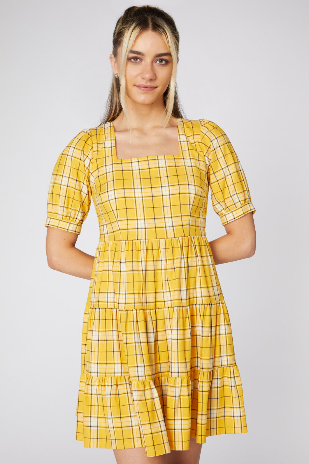 Yellow tartan sale dress