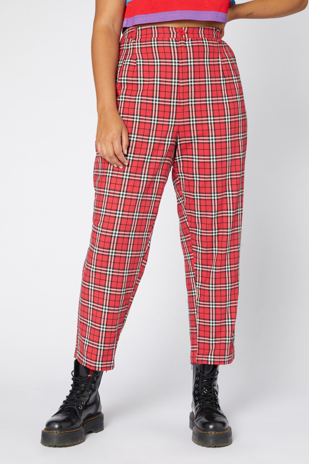 Dangerfield Nah Tartan Straight Leg Pant