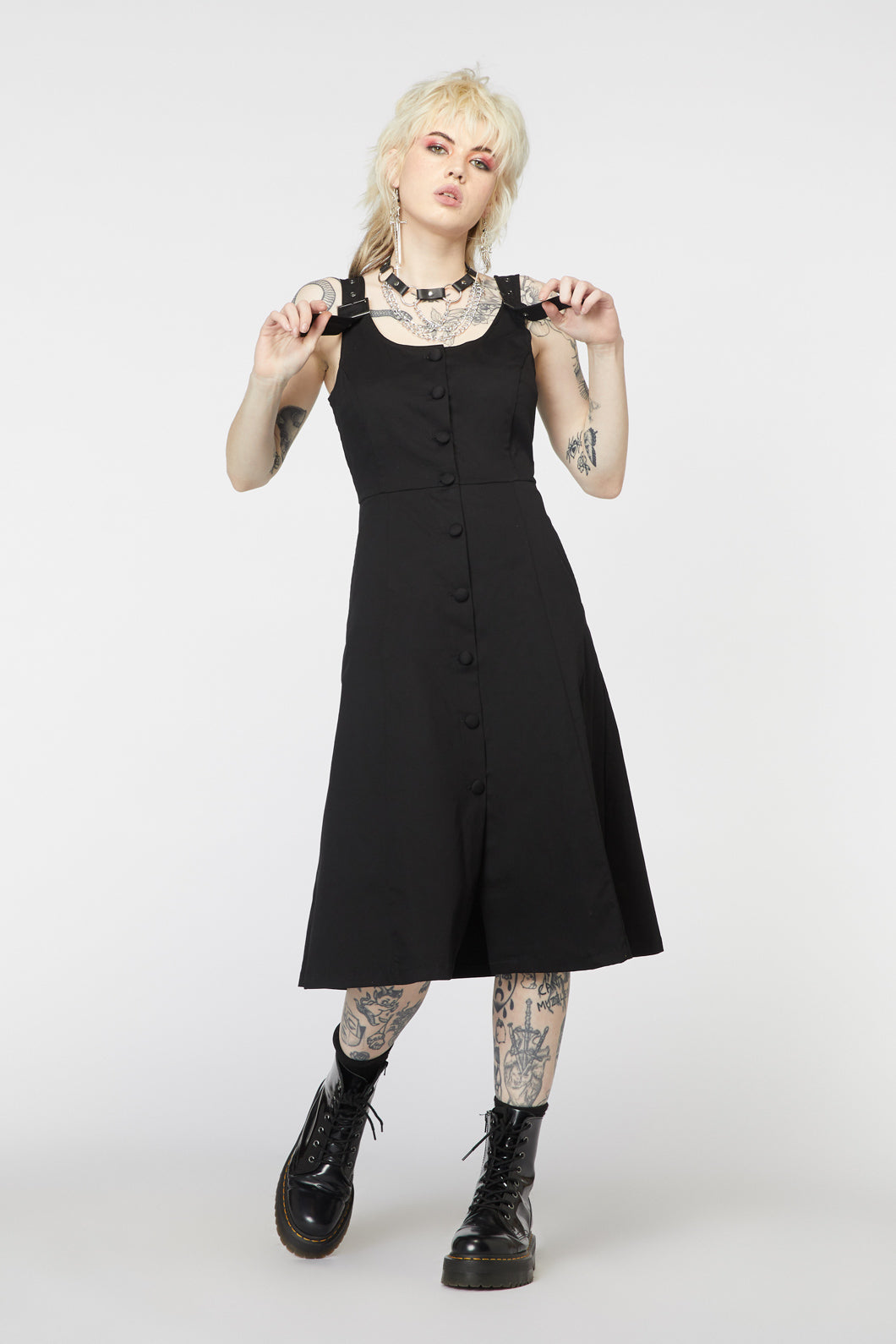 Dangerfield Punk Buckle Midi Pinafore