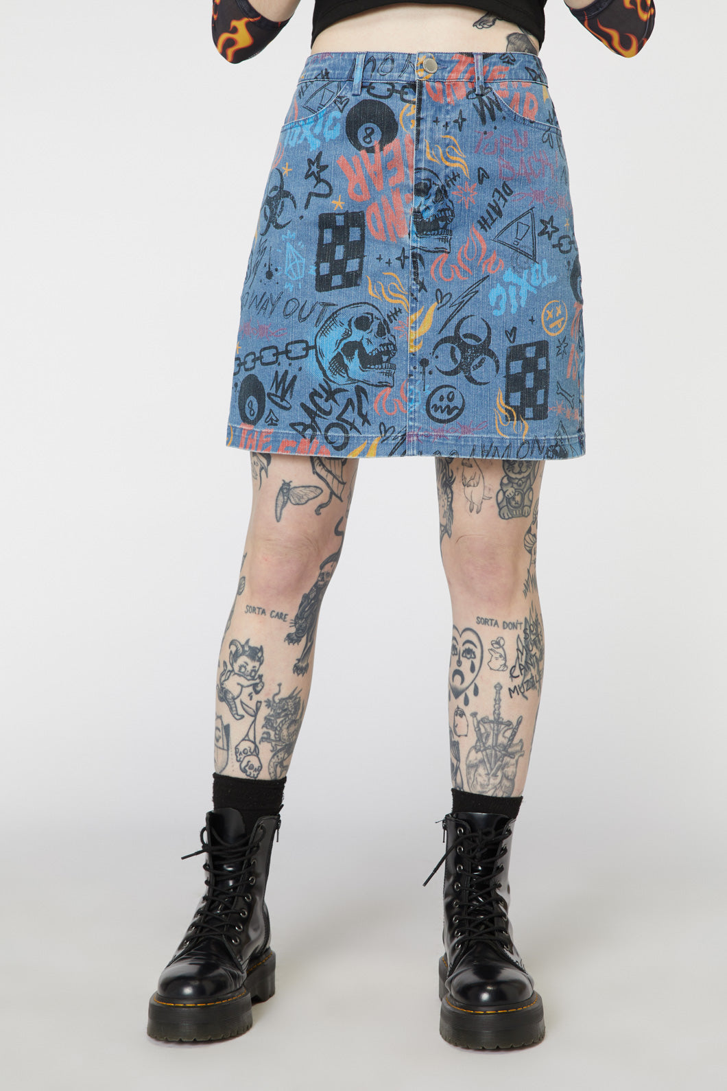 Buy Womens Cartoon Printed Pleated Skirts Graffiti ALine Skirt Vintage  Skirts at Amazonin