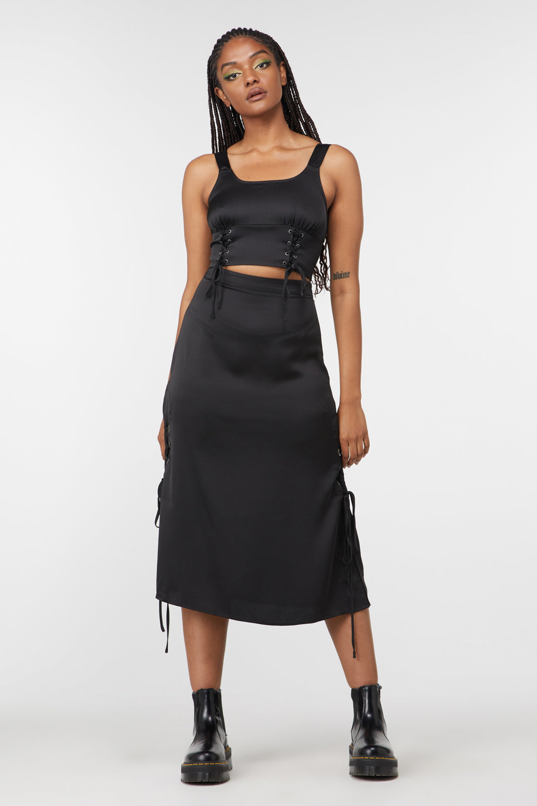 Black midi clearance skirt bias