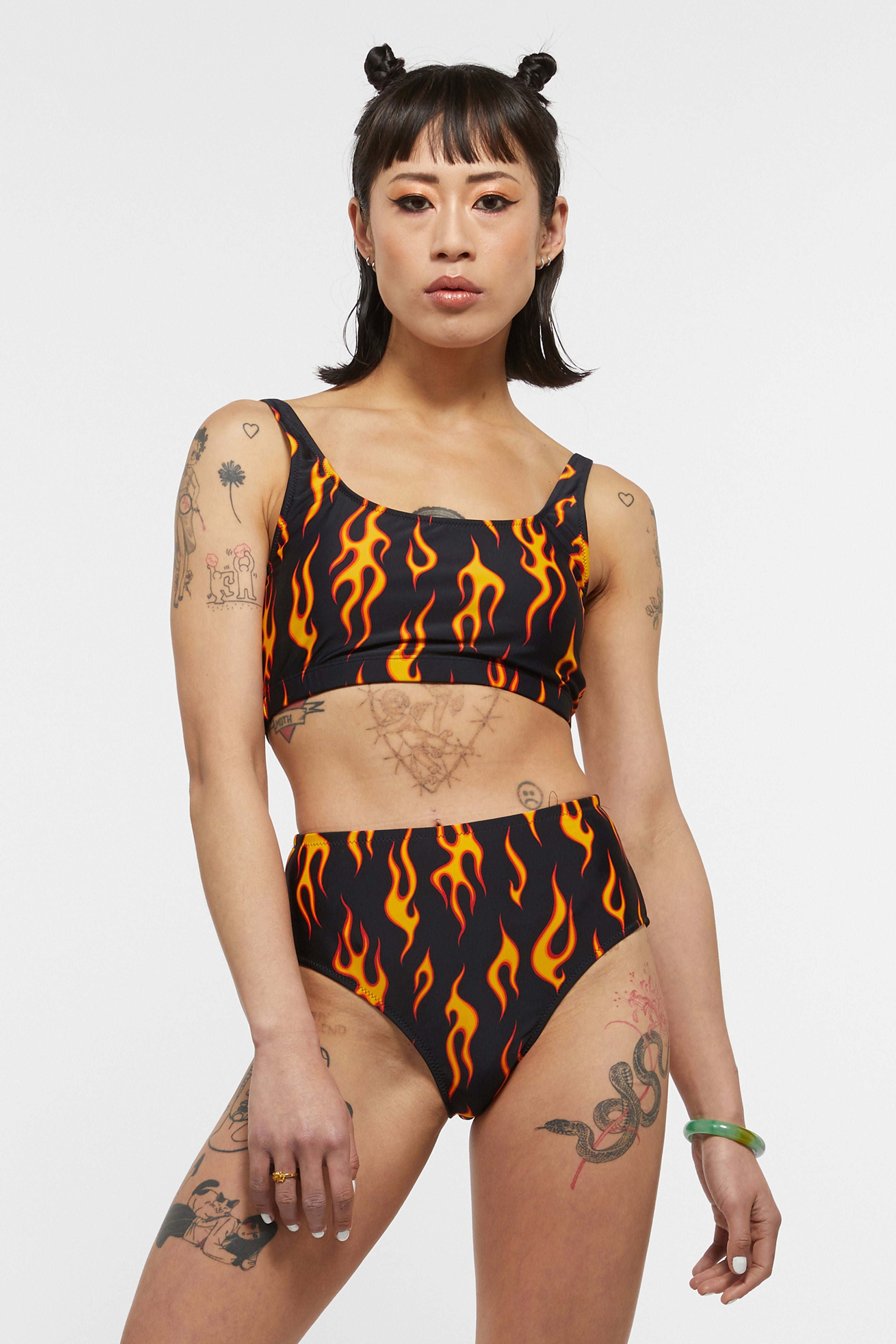 Flame bikini top on sale