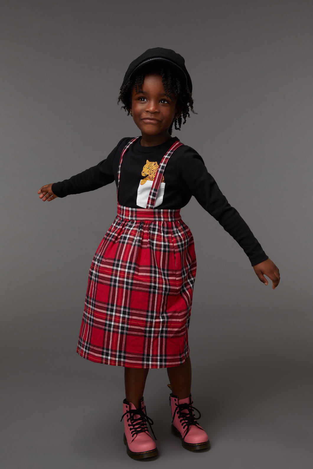 Tartan skirt with clearance braces